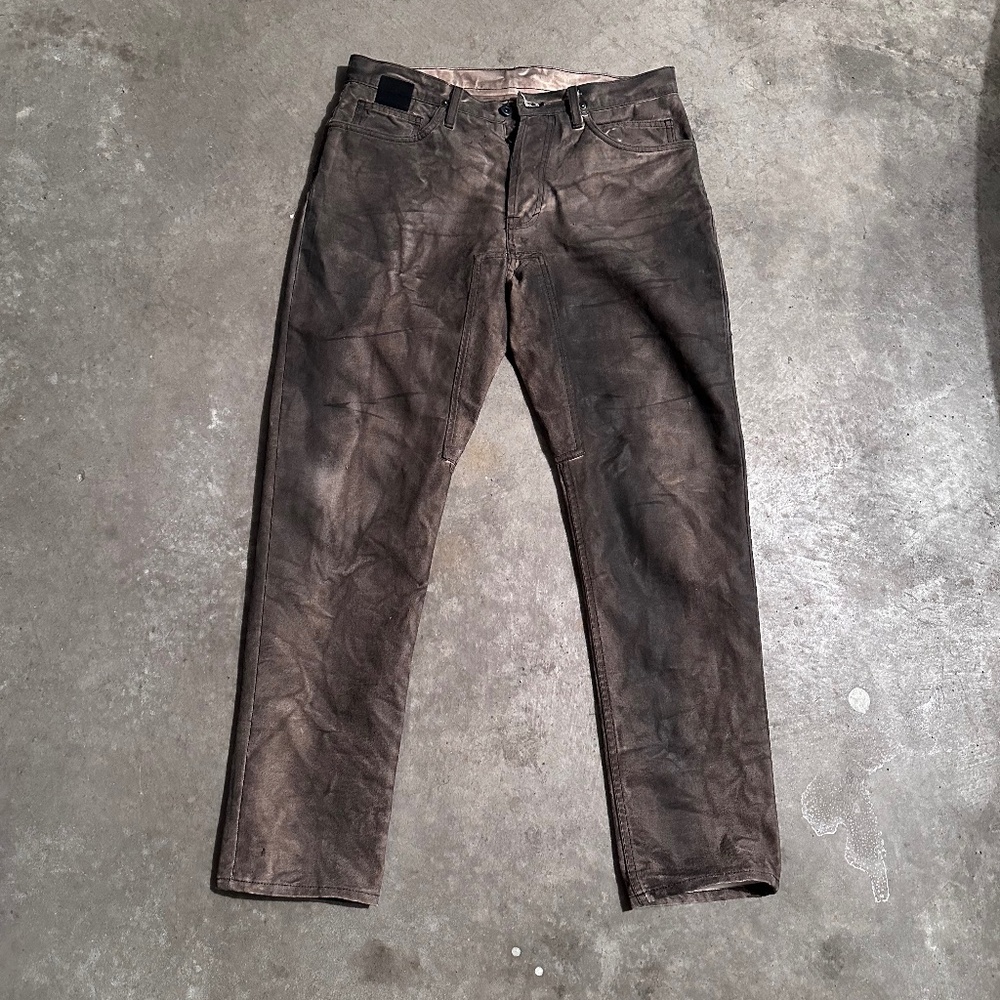 Rick Owens SLAB Waxed Burnout Denim Size 32/48